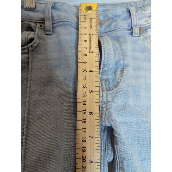 American Eagle Jeans Festival Flare Split Hem Sz 6 Short Stretch Denim 70s Retro - Picture 12 of 12